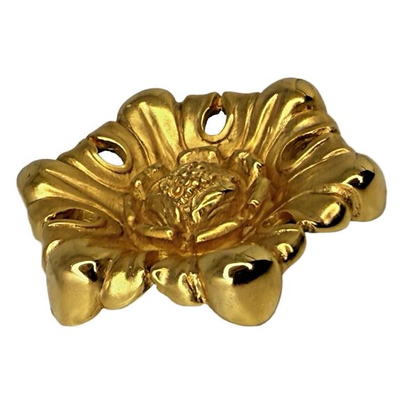 Erwin Pearl Gold Plated Floral Brooch Pin Statement Jewelry Elegant Signed RARE - Picture 13 of 16